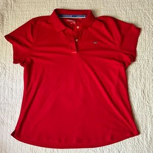 Red woman’s Vineyard Vines performance polo. XL.
